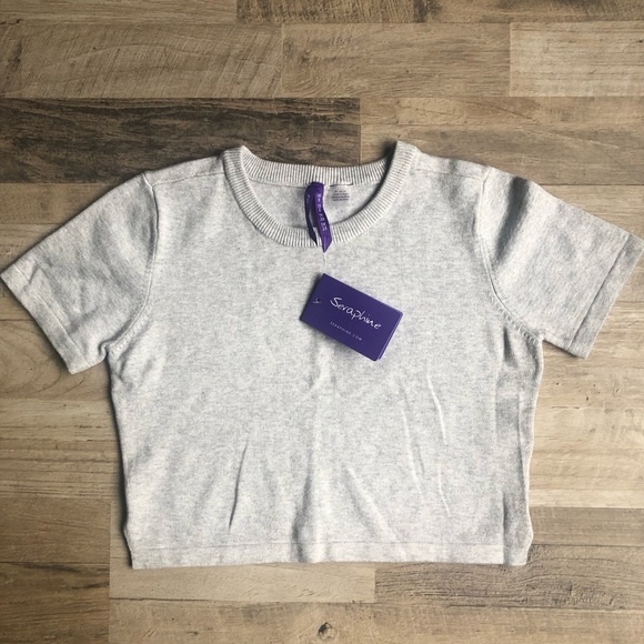 NWT Seraphine Maternity Women’s cropped shirt size 2 small soft gray - Picture 1 of 7